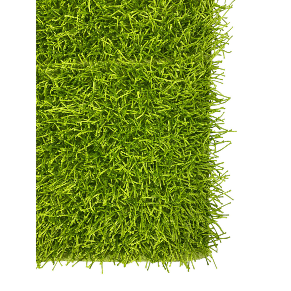 Tappeto Shaggy Verde Moderno - Pelo Lungo 6 cm - Antiscivolo, 12 Misure - Annodato a Mano, Morbido e Resistente