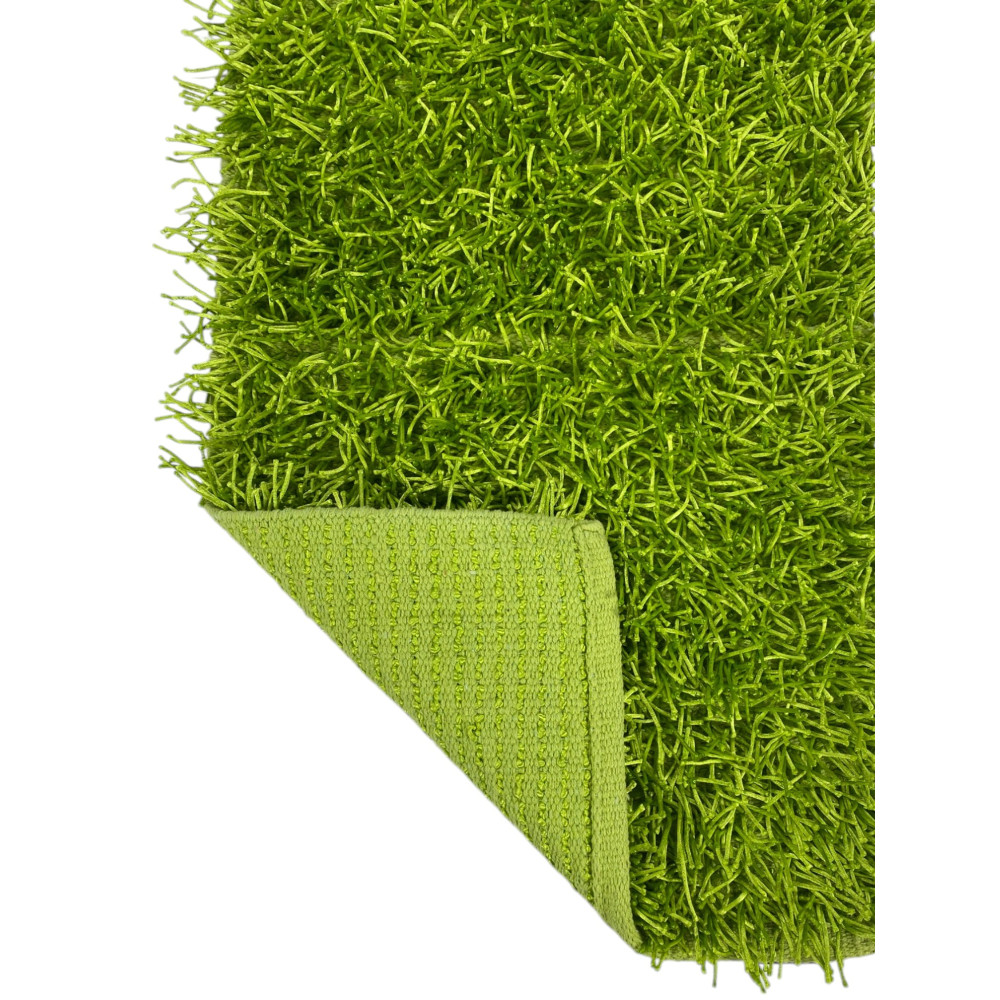 Tappeto Shaggy Verde Moderno - Pelo Lungo 6 cm - Antiscivolo, 12 Misure - Annodato a Mano, Morbido e Resistente