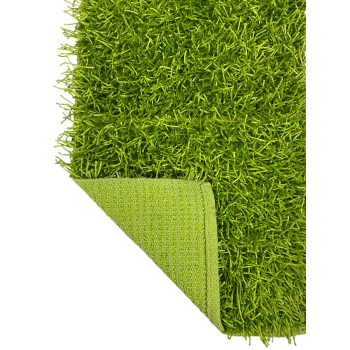 Modern Green Shaggy Rug - 6 cm Long Pile - Non-Slip, 12 Sizes - Hand-Knotted, Soft and Durable