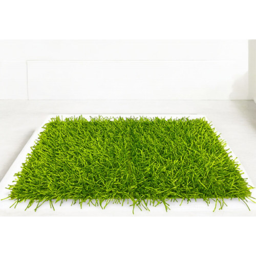 Alfombra Verde Moderna - Pelo de 6 cm de largo - Antideslizante, 12 tamaños - Anudada a mano, suave y duradera