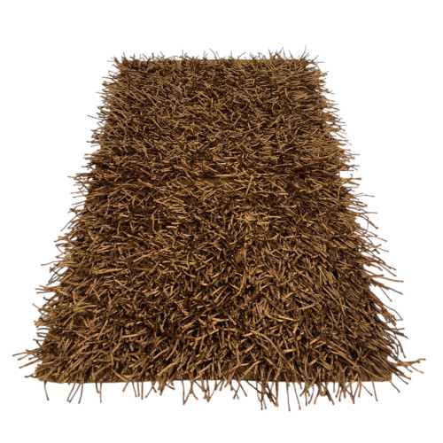 Modern Hazelnut Shaggy Rug - 6 cm Long Pile - Non-Slip, 12 Sizes - Hand-Knotted, Sturdy and Soft