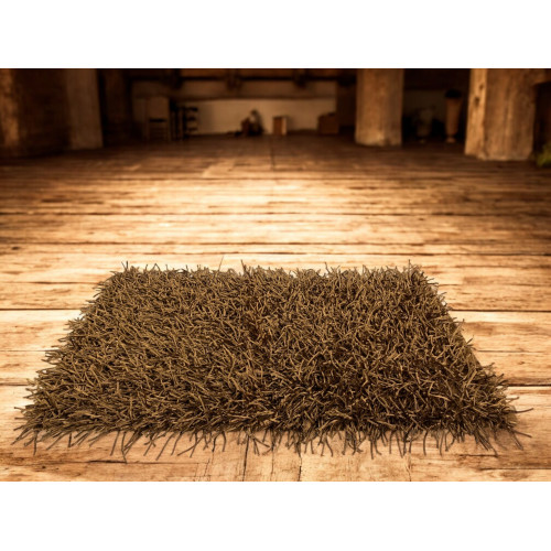 Modern Hazelnut Shaggy Rug - 6 cm Long Pile - Non-Slip, 12 Sizes - Hand-Knotted, Sturdy and Soft