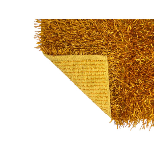 Tapis Shaggy ocre moderne - Velours de 6 cm de long - Antidérapant, 12 tailles - Noué à la main, robuste et sophistiqué