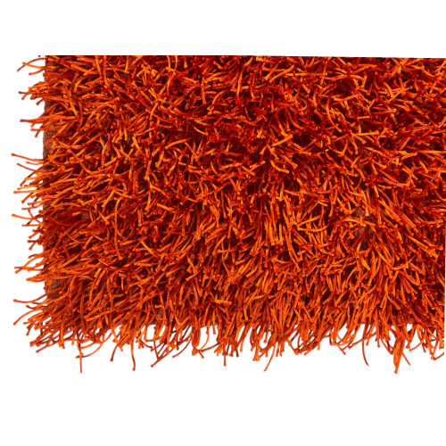 Tapis Shaggy Orange Moderne - Velours de 6 cm - Antidérapant, 12 Tailles - Noué à la main, doux et durable