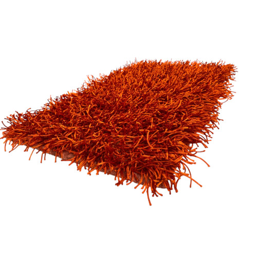 Tapis Shaggy Orange Moderne - Velours de 6 cm - Antidérapant, 12 Tailles - Noué à la main, doux et durable