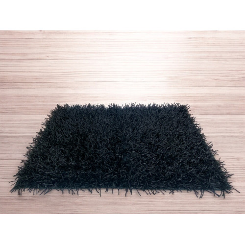 Alfombra Negra Moderna - Pelo de 6 cm de largo - Antideslizante, 12 tamaños - Anudada a mano, elegante y duradera