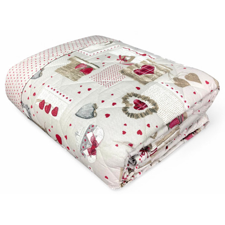 Colcha de algodón acolchada en forma de corazón