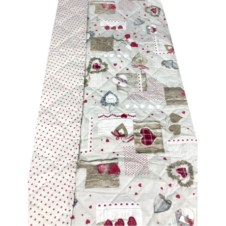 Colcha de algodón acolchada en forma de corazón