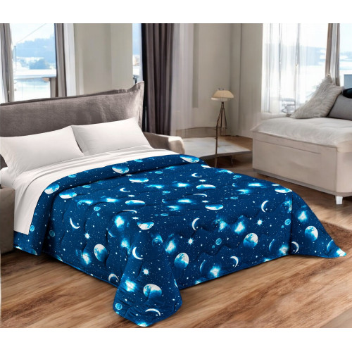 MOON MOON STERNENHIMMEL GESTEPPTE TAGESDECKE hergestellt in Italien