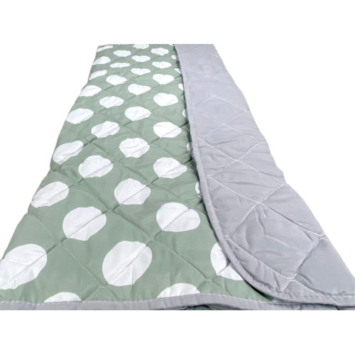 Edredón de lazo – Colcha acolchada de lunares verdes – Microfibra suave de entretiempo – Made in Italy