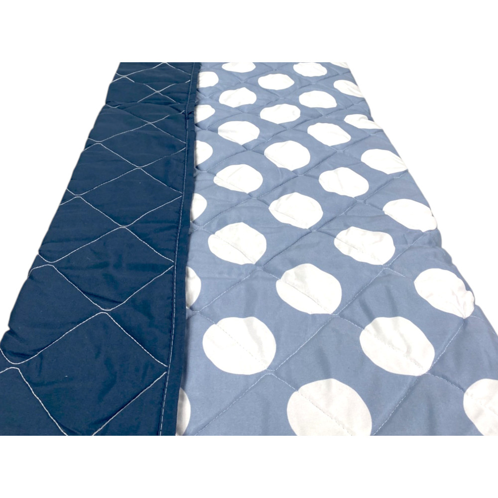 Bow quilt – blue polka dot quilted bedspread – mid-season, soft microfiber – Made in Italy