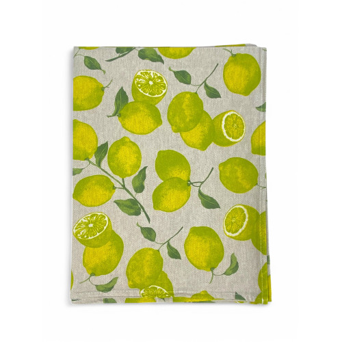DORY SORRENTO TABLECLOTH lemon YELLOW LEMONS in cotton