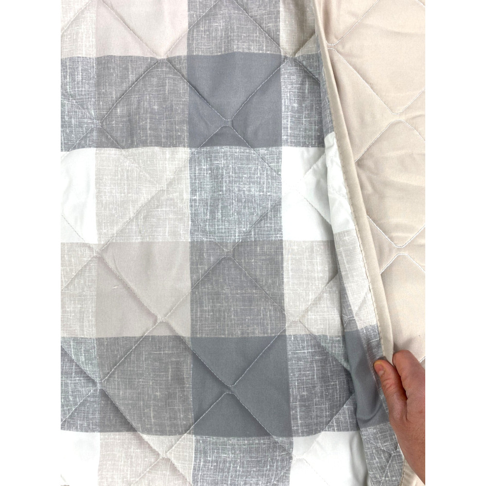 Bow Quilt – beige gesteppte schottische Tagesdecke – Zwischensaison, weiche Mikrofaser – Made in Italy