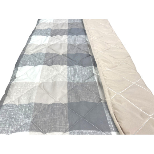 Couette noeud – couvre-lit écossais matelassé beige – mi-saison, microfibre douce – Fabriqué en Italie