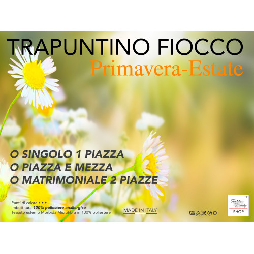 Trapuntino Fiocco – Copriletto Trapuntato Quadri Blu – Mezza Stagione, Microfibra Morbida – Made in Italy