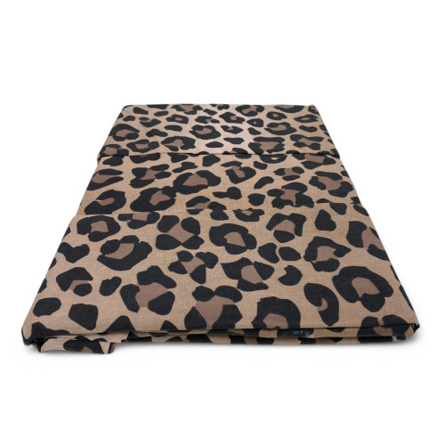 2-square, leopard-print pattern double bed sheet set in Pure Cotton