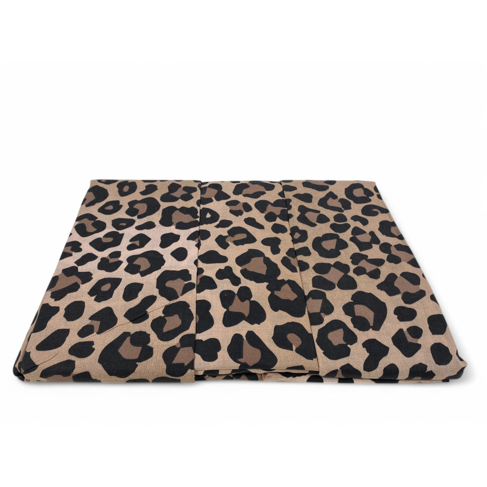2-square, leopard-print pattern double bed sheet set in Pure Cotton