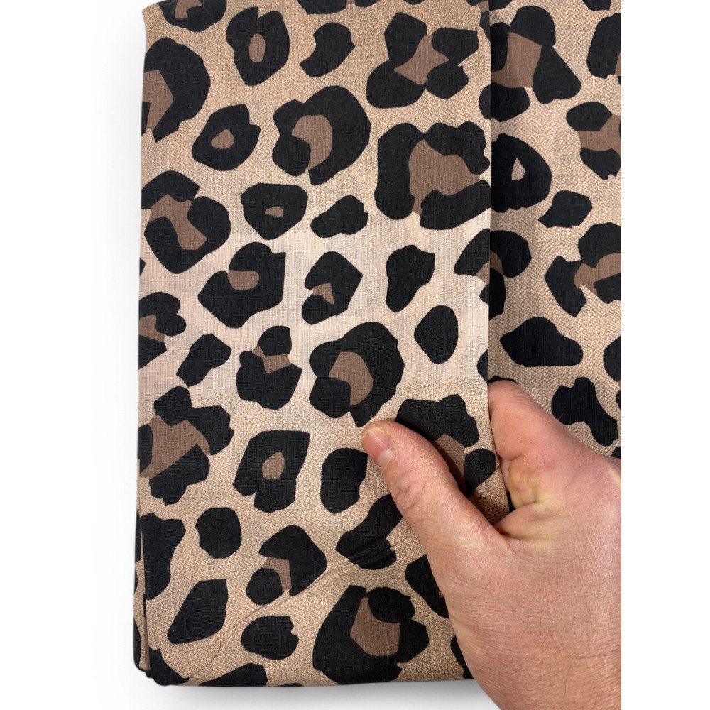 Parure de lit double en pur coton 2 carrés motif léopard