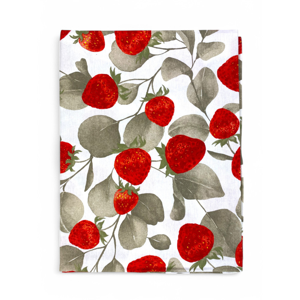 Nappe en coton Sissi – Imprimé fraise – Fabriqué en Italie – Fabriqué à la main et lavable