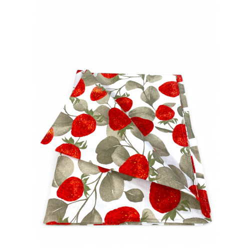 Nappe en coton Sissi – Imprimé fraise – Fabriqué en Italie – Fabriqué à la main et lavable