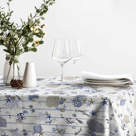 Détail du tissu de la nappe Sissi – Impression de haute qualité avec des couleurs résistantes au lavage