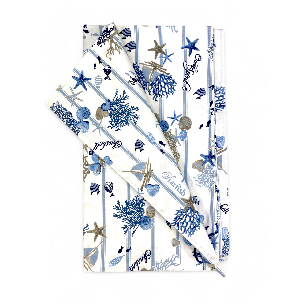 Mantel de algodón Sissi Mare y Rayas – Estilo Náutico – Made in Italy – Lavable