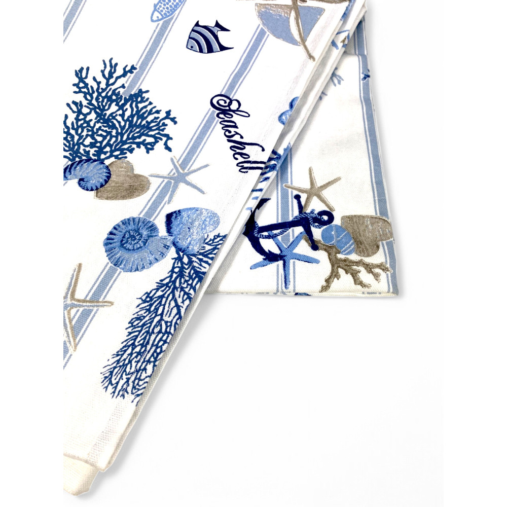 Mantel de algodón Sissi Mare y Rayas – Estilo Náutico – Made in Italy – Lavable