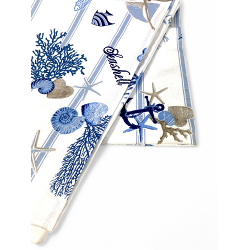 Tischdecke aus Baumwolle Sissi Mare und Stripe – Nautische Art – Made in Italy – waschbar