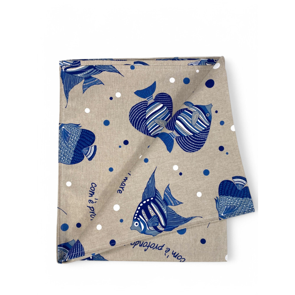 Dory Tischdecke "How Deep is the Sea" – Schwere Baumwolle – Made in Italy – waschbar
