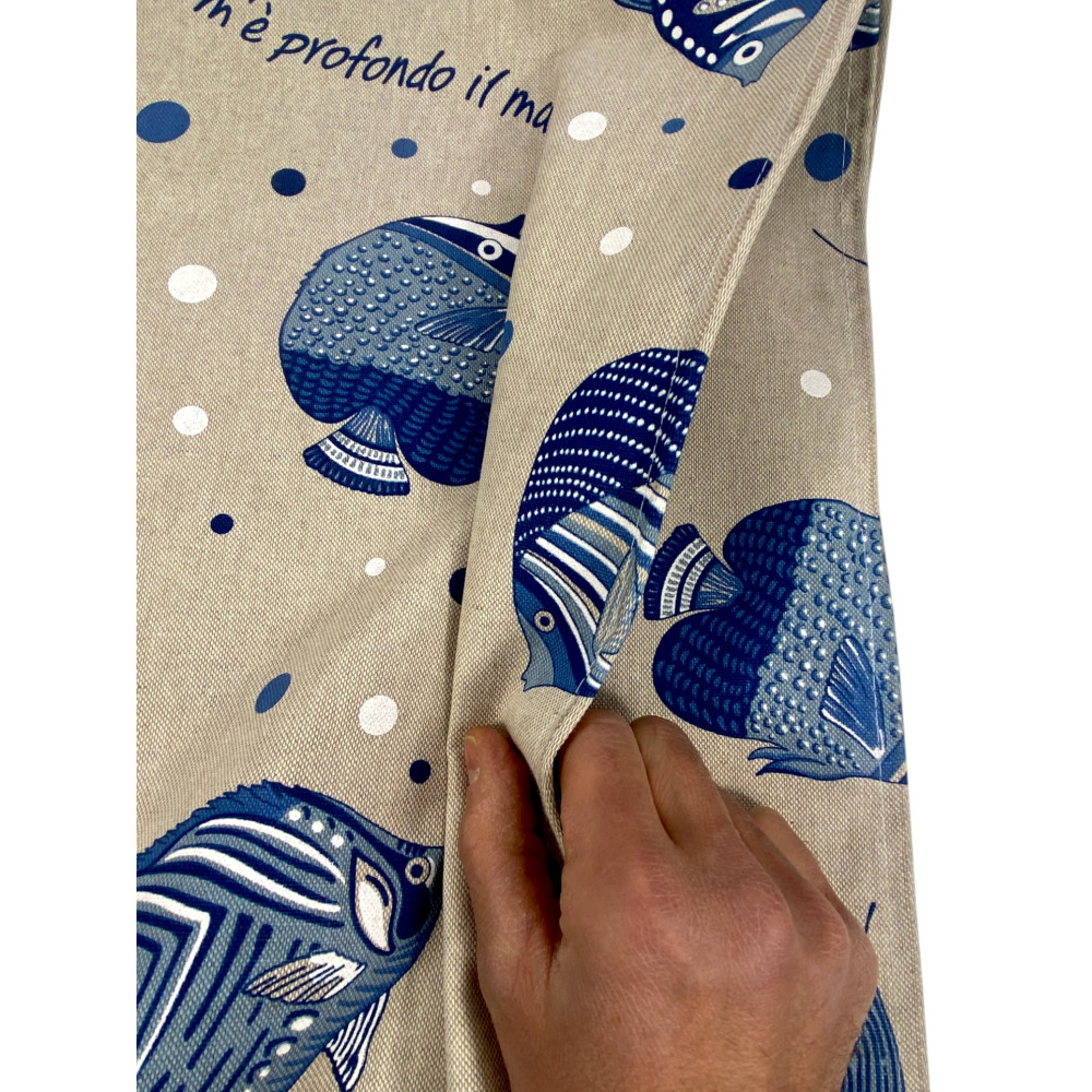 Dory Tischdecke "How Deep is the Sea" – Schwere Baumwolle – Made in Italy – waschbar