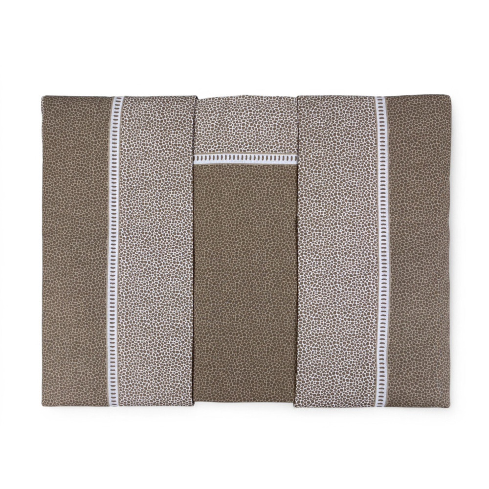 Lenzuola Matrimoniali Cotone Completo MAXI Tex Family - Design Moderno "Time" Colore Beige