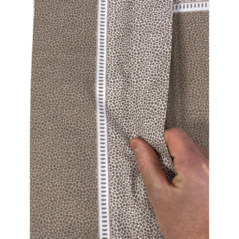 Double Cotton Sheets MAXI Tex Family - Modern Design "Time" Beige Color