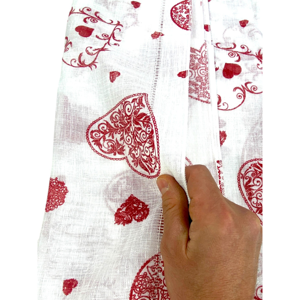 Par de cortinas de cristal Red Heart cm. 60 de la ventana y la puerta