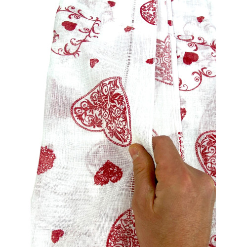 Par de cortinas de cristal Red Heart cm. 60 de la ventana y la puerta