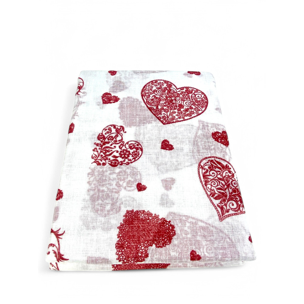 Paar Red Heart Glasvorhänge cm. 60 von Fenster und Tür