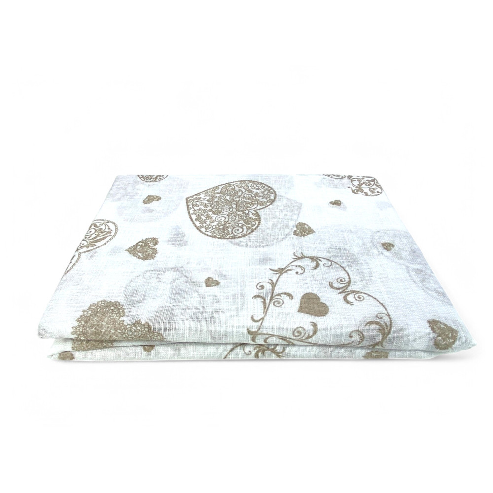 Par de cortinas de cristal Corazón Beige cm. 60 de la ventana y la puerta