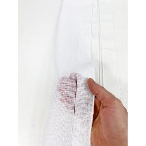 Smooth White Curtain in Plain-Color Smooth Polyester, Pack of 2 Sheets, Semi-transparent, Made in Italy