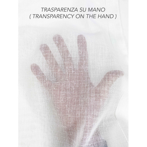 Rideau blanc lisse en polyester lisse de couleur unie, paquet de 2 feuilles, semi-transparent, fabriqué en Italie