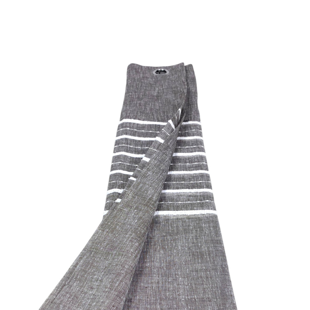 Lara Grau Gestreifter Vorhang - Moderner Stil - Halbtransparentes Polyester - Mit Stahlringen - 140x300 cm