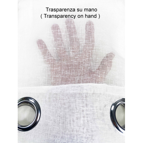 Confezione singola della tenda Simply piegata con etichetta.