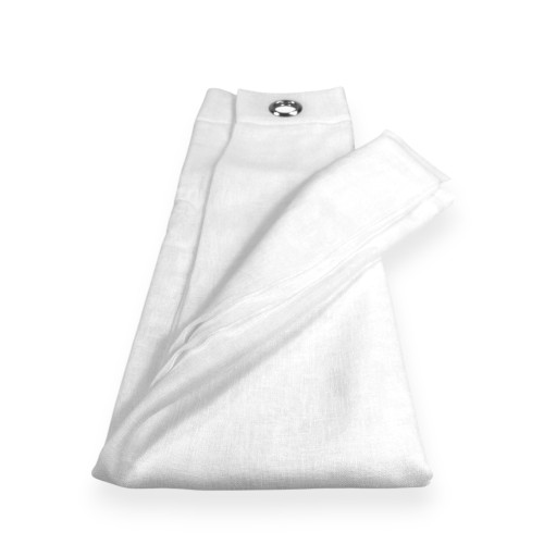 Simply Linen Effect Curtain 140x300 cm White - Solid Semi-Transparent - Polyester with Rings - Modern Style