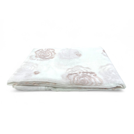 Telo tenda piegato Rose - elegante fantasia floreale su fondo avorio