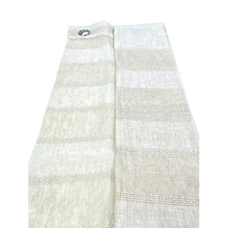 Modern Striped Calcutta Curtain - Natural White Panel 140x280 cm Linen Effect