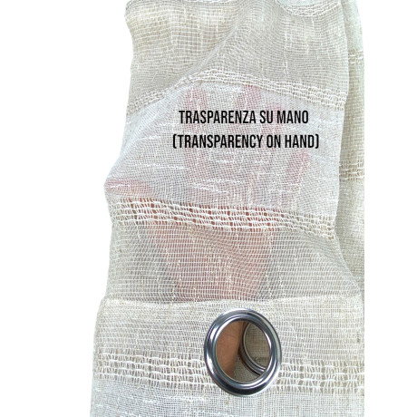 Modern Striped Calcutta Curtain - Natural White Panel 140x280 cm Linen Effect