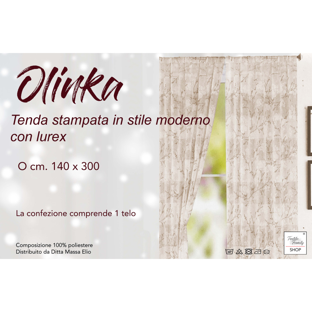 Tienda Olinka con Flores y Lúrex - 140x300 cm Beige - Poliéster Semitransparente - Cincha Universal