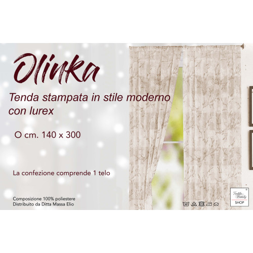 Olinka Zelt mit Blumen und Lurex - 140x300 cm Beige - Halbtransparentes Polyester - Universelles Gurtband