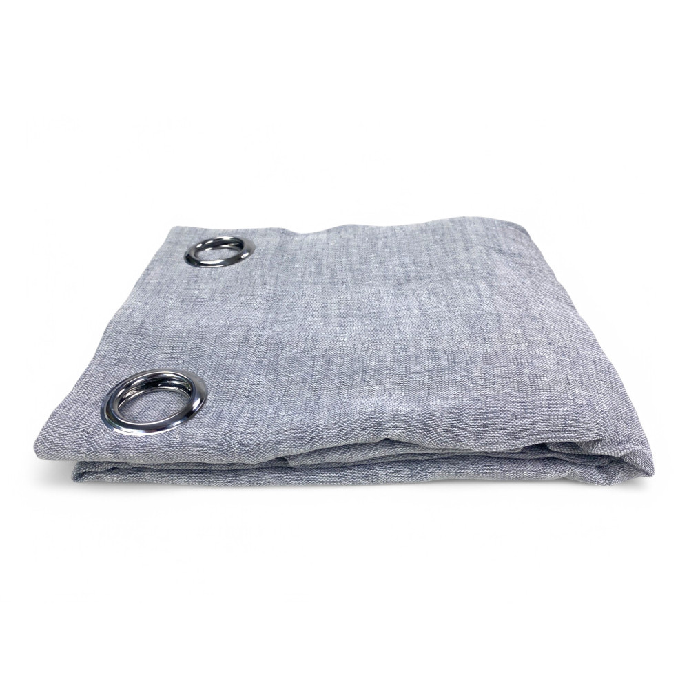 Simply Vorhang mit Leineneffekt 140x300 cm Grau - Einfarbig Halbtransparent - Polyester mit Ringen - Moderner Stil