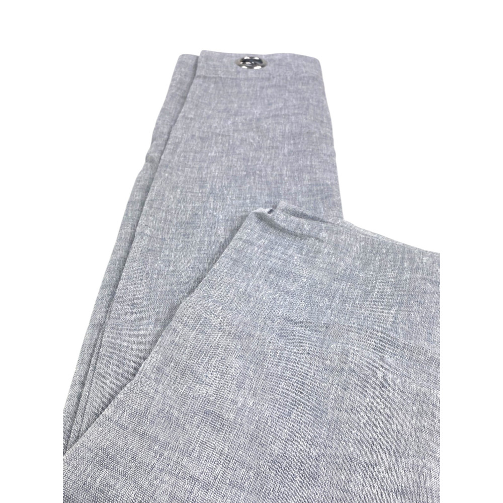 Rideau Simply Linen Effect 140x300 cm Gris - Solide Semi-transparent - Polyester avec anneaux - Style moderne