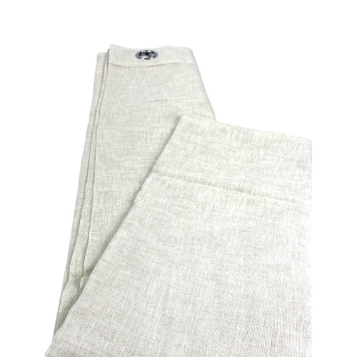 Simply Vorhang mit Leineneffekt 140x300 cm Beige - Einfarbig Halbtransparent - Polyester mit Ringen - Moderner Stil