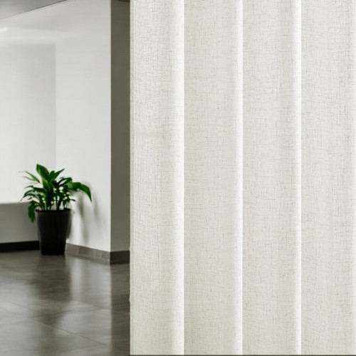 Simply 2.0 Beige Vorhang mit Leineneffekt - 200x300 cm - mit Klebeband für Stock oder Schiene - Natürliche Einfarbig
